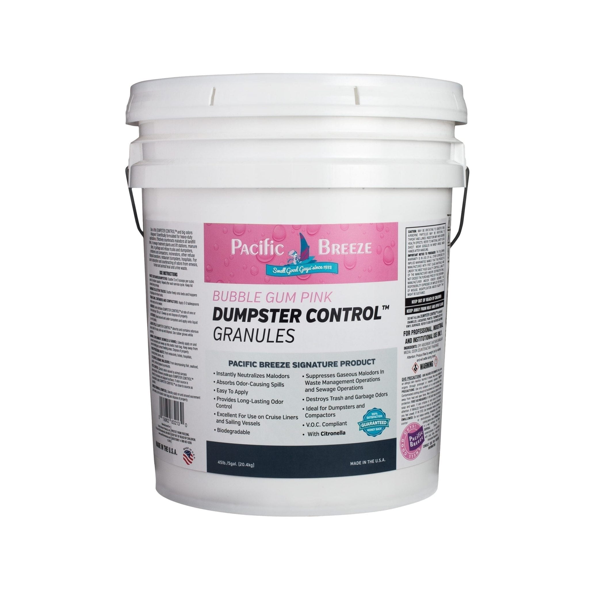 Bubble Gum Pink Dumpster Control Granules with Citronella - 5 Gallon Bucket