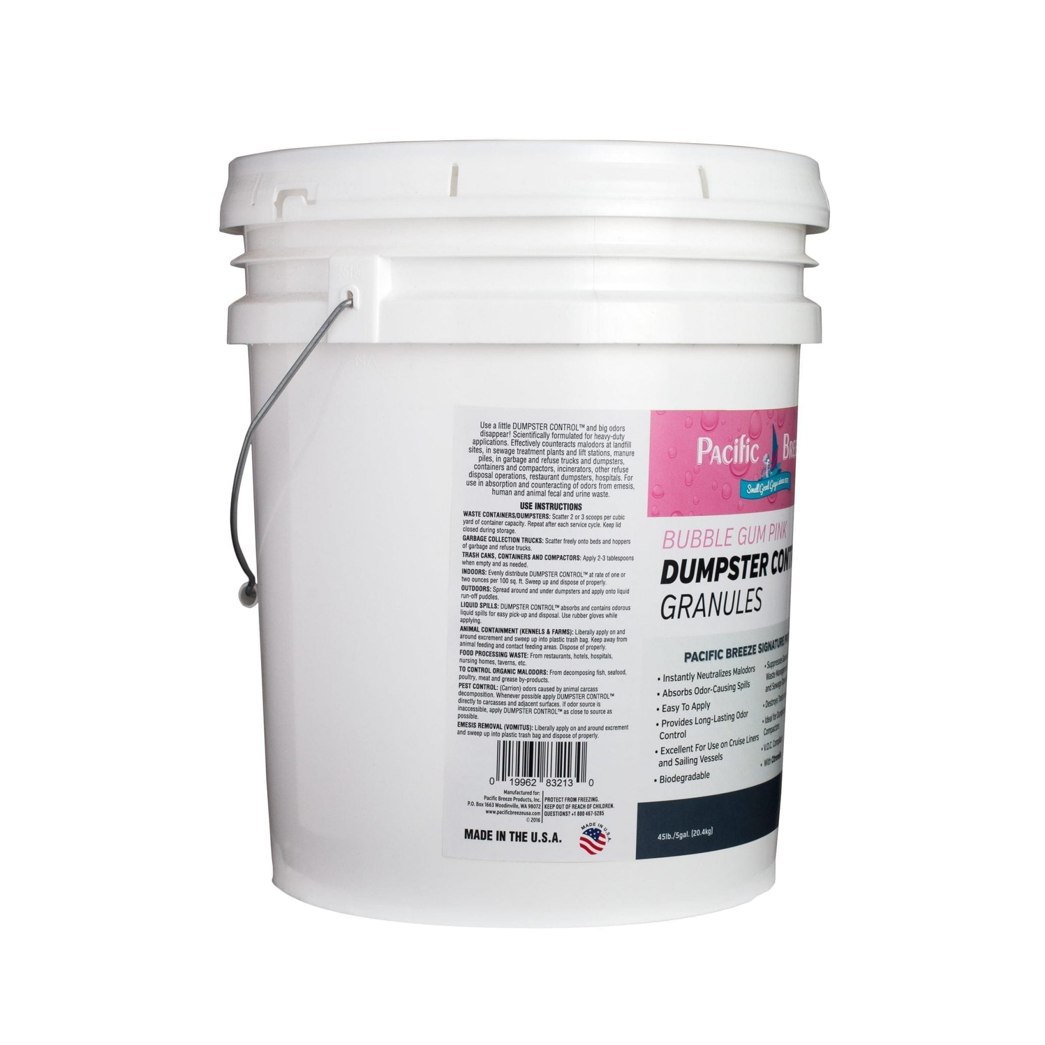 Bubble Gum Pink Dumpster Control Granules with Citronella - 5 Gallon Bucket