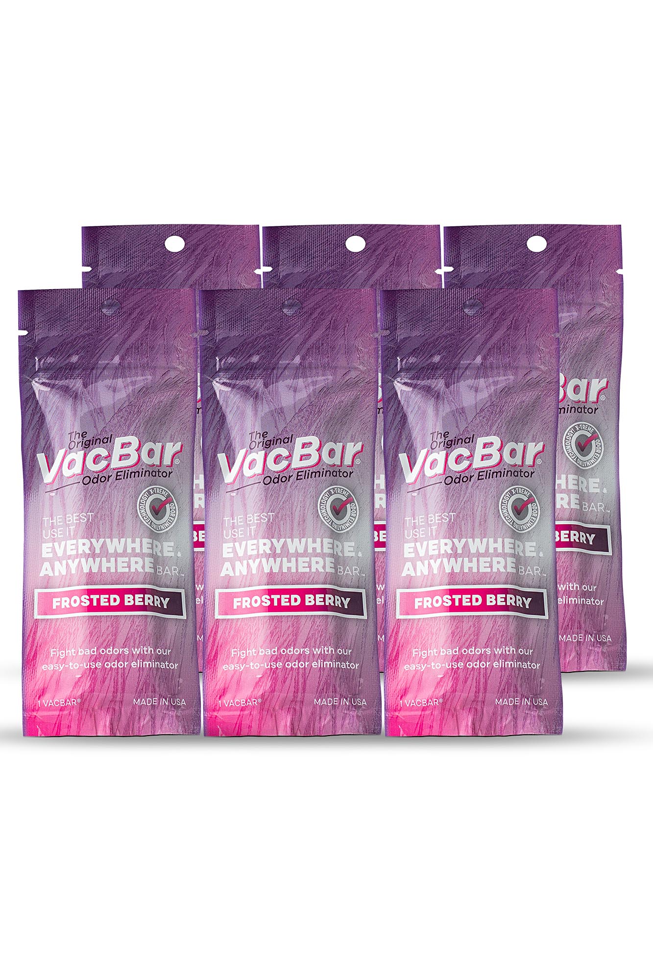 VacBar® Odor Eliminator - Frosted Berry, 6 Bars