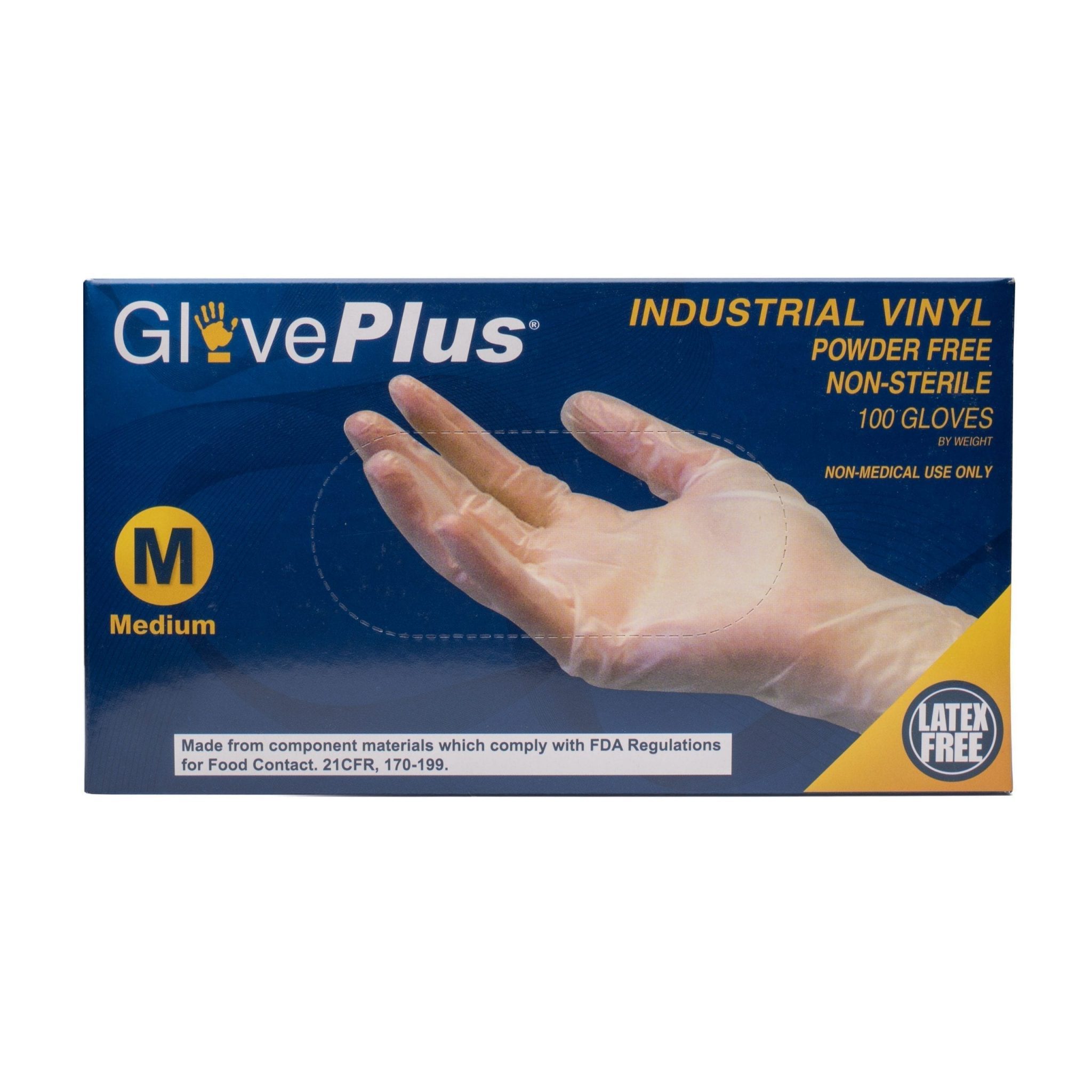 GlovePlus Clear Vinyl Industrial Latex Free Disposable Gloves
